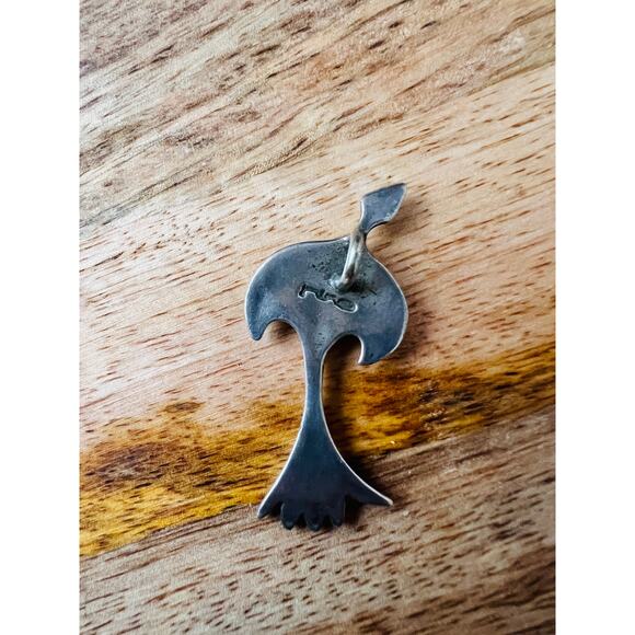 Vintage Modernist Sterling Silver Bird Pendant 6g Signed 1.6” Mid Century - Picture 2 of 9